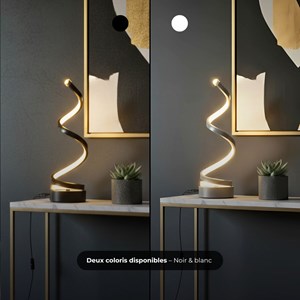 Lampe de table spiral led - noir