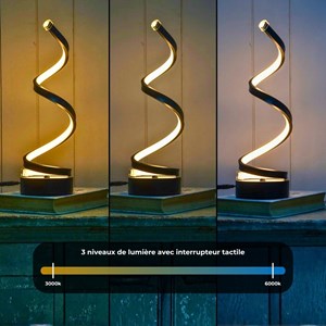 Lampe de table spiral led - noir