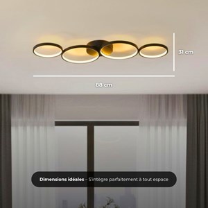 Plafonnier ring led - noir