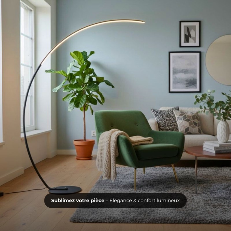 Lampadaire arc - noir 1,7