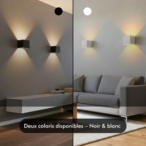 Applique murale led cube blanc