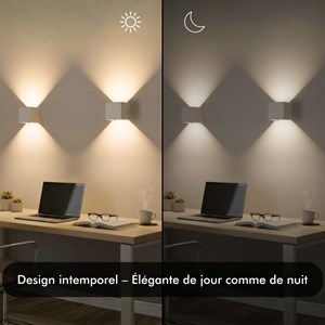 Applique murale led cube blanc