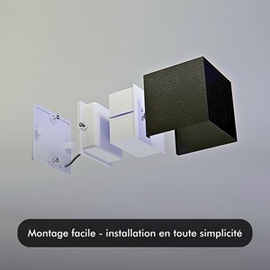 Applique murale led cube noir