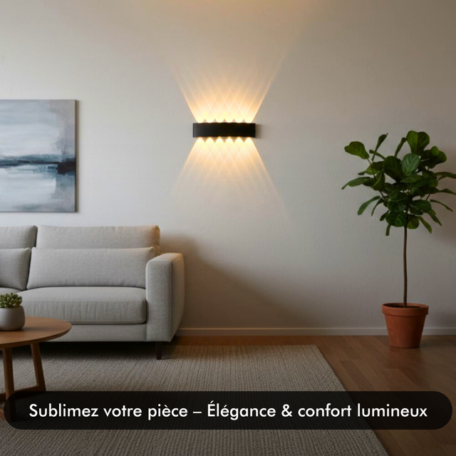 Applique murale led holm noir