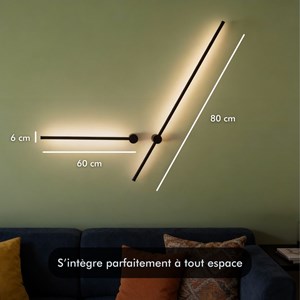 Applique murale laser minimalist led noire l