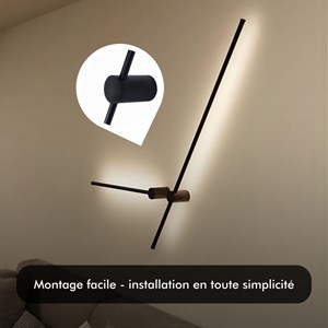 Applique murale laser minimalist led noire l