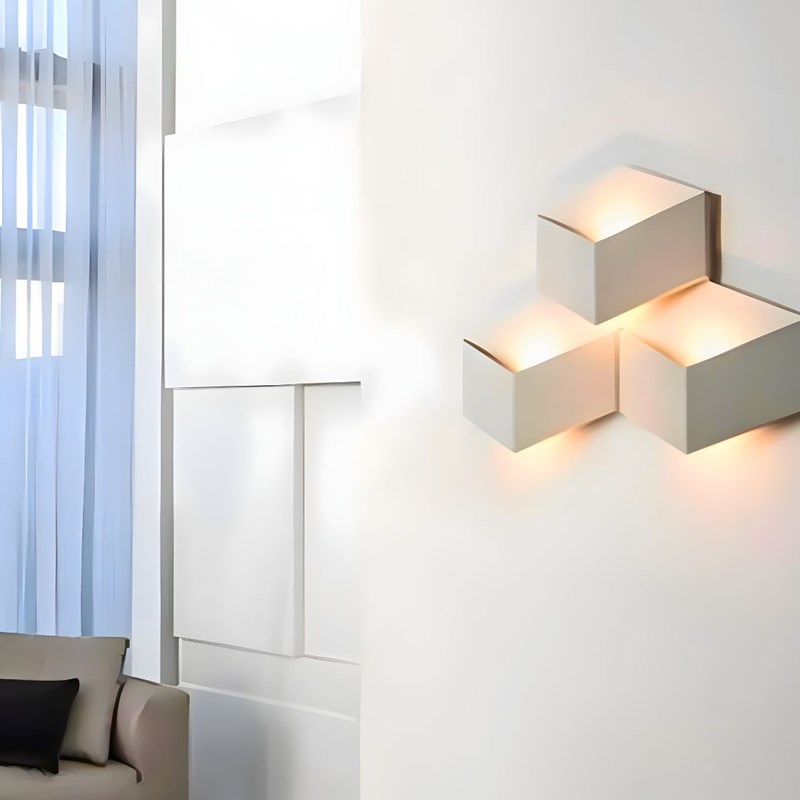 Applique murale led - inoleds - cube 3d - blanc