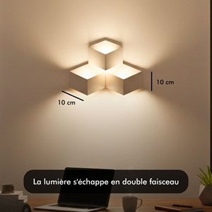 Applique murale  led - inoleds - cube 3d - blanc