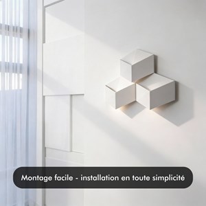 Applique murale  led - inoleds - cube 3d - blanc