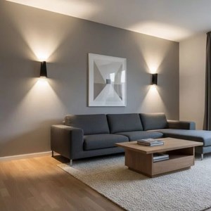 Applique murale led geometric noir