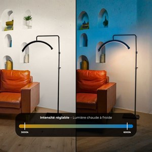 Lampadaire led eden noir