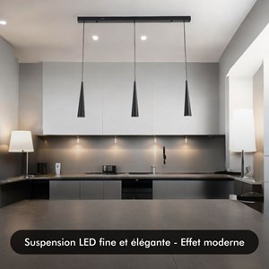 Suspension d’interieur dimmable mavea noire led noire