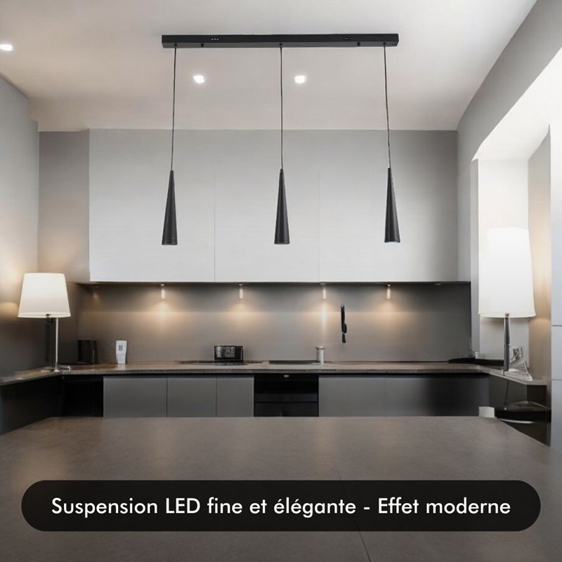 Suspension d’interieur dimmable mavea noire led noire