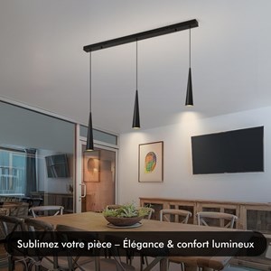 Suspension d’interieur dimmable mavea noire led noire