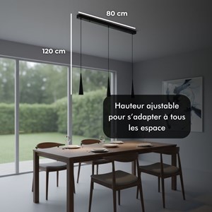 Suspension d’interieur dimmable mavea noire led noire