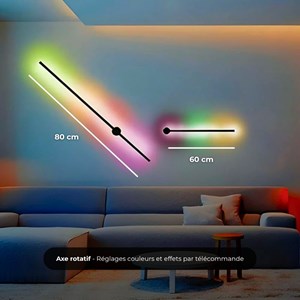 Applique murale minimaliste laser led - rgb - 60cm