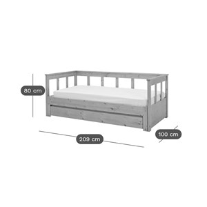 Lit extensible avec tiroir de rangement en option tanguy