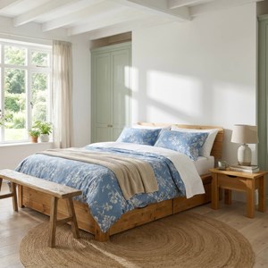 Lit rangement bois massif tania 140 x 190 cm