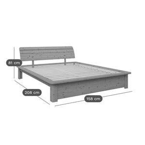 Lit rangement bois massif tania 140 x 190 cm