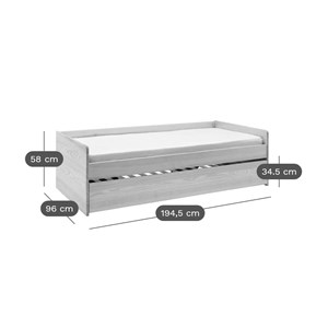 Lit banquette gigogne bois