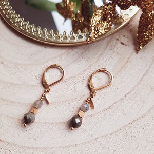 Boucles d'oreilles comète labradorite