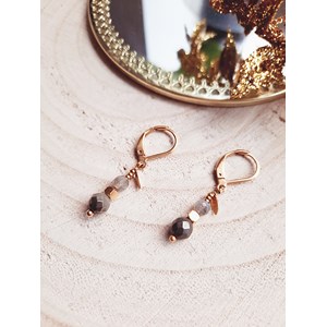 Boucles d'oreilles comète labradorite