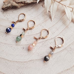 Boucles d'oreilles comète pierre lune