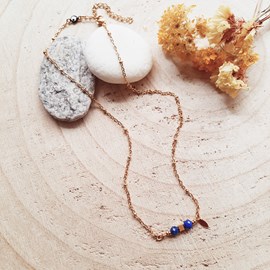 Collier ras du cou comète lapis lazuli