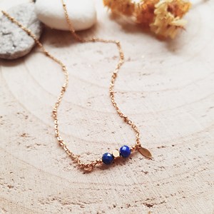 Collier ras du cou comète lapis lazuli