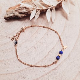 Bracelet protection comète lapis lazuli