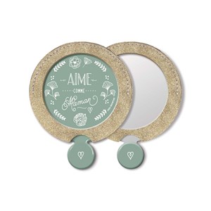 Miroir de sac & étui - aime comme maman