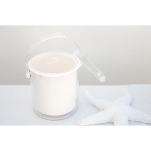 Seau à glace en acrylique blanc avec pince