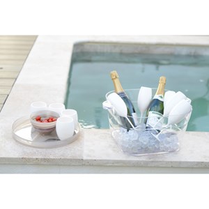 Flûtes à champagne blanches en acrylique 210ml - lot de 6