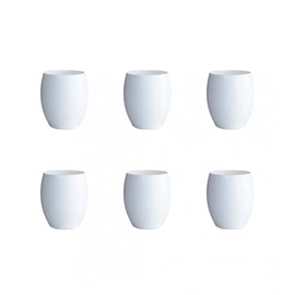 Chopes basses blanches en acrylique - lot de 6