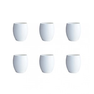 Chopes basses blanches en acrylique - lot de 6