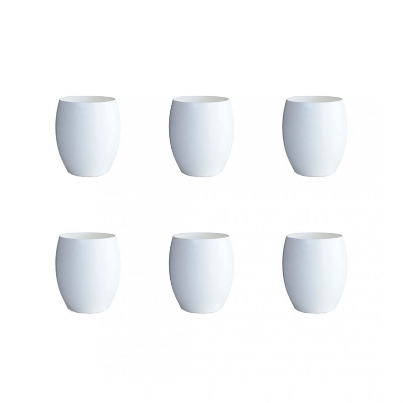 Chopes basses blanches en acrylique - lot de 6