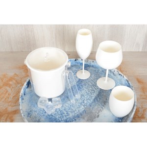 Chopes basses blanches en acrylique - lot de 6