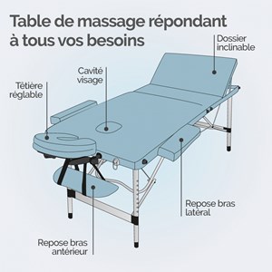Table de massage - 3 zones