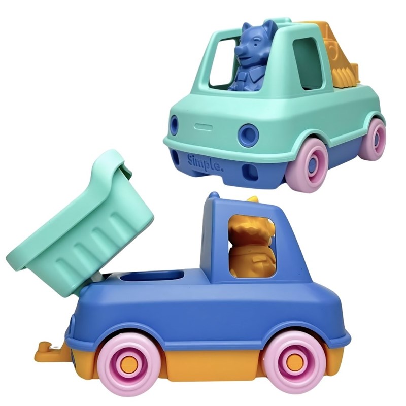 Le Jouet Simple - Coffret duo camions pompier et benne