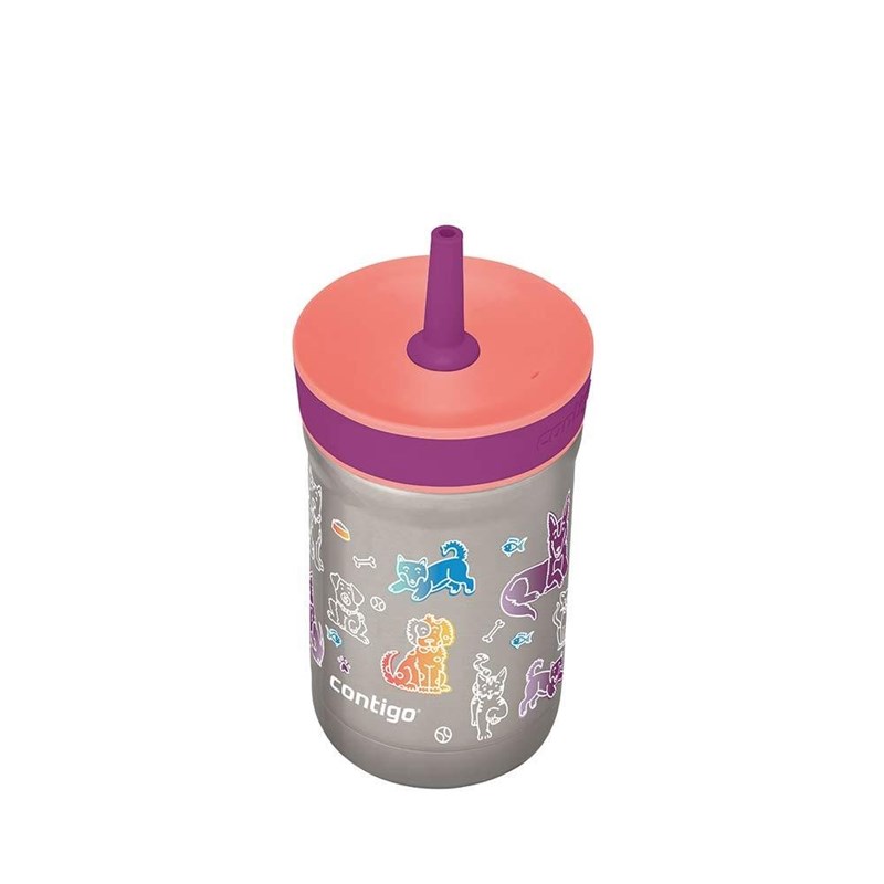 Contigo - Gobelet métal avec paille animaux 42cl