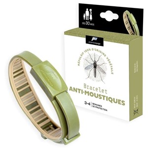 Bracelet anti-moustiques pharmavoyage vert kaki