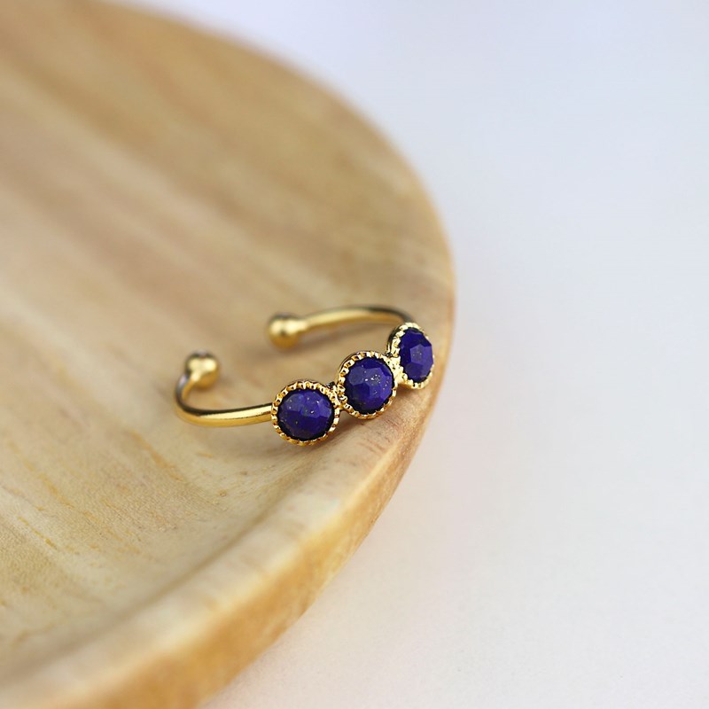 Bague multi pierre lapis lazuli femme
