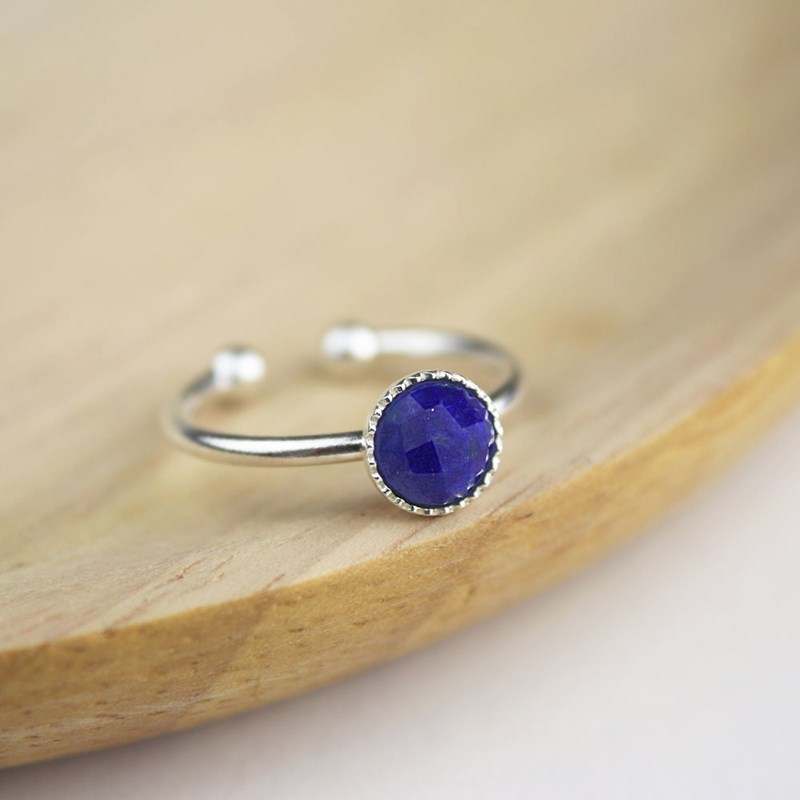Minalis Bijoux - Bague argent massif lapis lazuli femme
