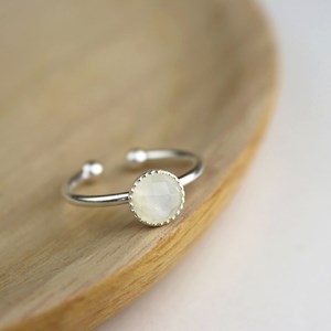Bague pierre de lune argent réglable