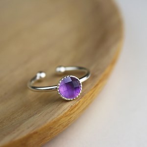 Bague améthyste argent réglable femme