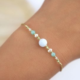 Bracelet pierres naturelles aigue-marine