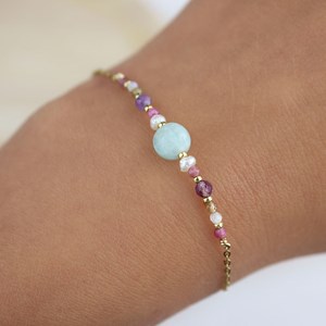 Bracelet pierres naturelles jade bleu