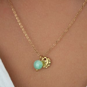 Collier pierre naturelle pampille jade
