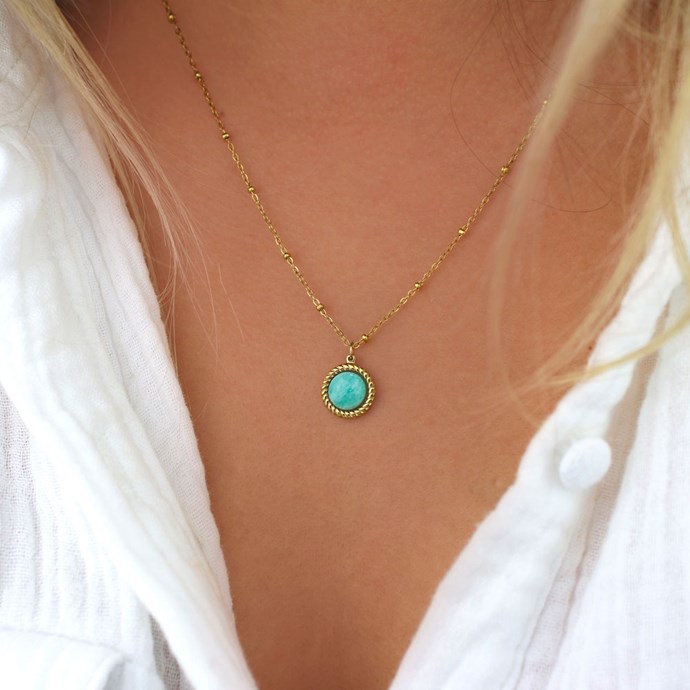 Collier doré Tamar amazonite main image 1