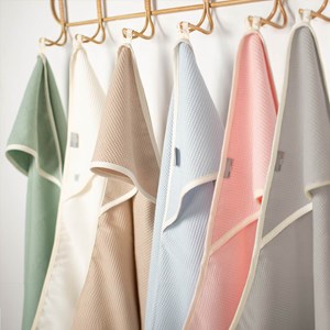 Cape de bain bébé nid d'abeille coton